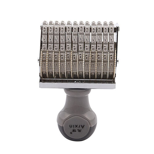 10X Arxin 12 Band Self Inking Rubber Stamps Numbering Machine, Grey White 1