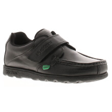 (Black, 12.5 (Children's)) Kickers Boys School Shoes Junior Fragma Strap Leather Touch Fastening black UK S