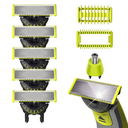 8-delige QP430/60 vervangingsmesjesset, 5 x 360-graden mesjes, voor elektrische scheerapparaten.