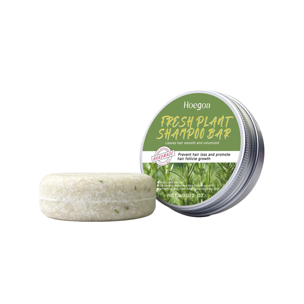 (60G) HOEGOA Rosemary Shampoo Soap Daily Nourishes and Smoothes Hair Gentle Cleansing Scalp Shampoo and Conditioning Soap