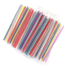 100 Clear Individually Wrapped PP Drinking Straws for Parties and Everyday Use, Disposable Beverage Straws