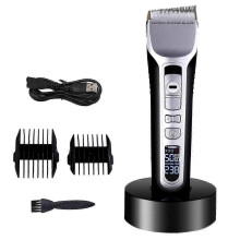 Tondeuse à cheveux électrique professionnelle pour hommes, tête réglable, sans fil, pour une utilisation à domicile et en salon.