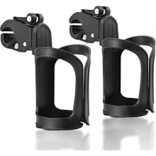 2 Piece Bicycle Bottle Holder, 360 Degree Adjustable Cup Holder for Strollers, Mountain Bikes, Walkers and Carts, No Scr