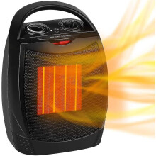 Calefactor eléctrico portátil con termostato, calefactor cerámico silencioso de 1500 W/750 W con ventilador para uso doméstico y de ofi