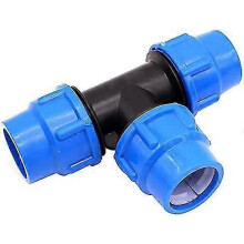 Tee Water Pipe Connector, Female Thread Plastic Pipe Fitting, Black Blue, 1 Piece, Durable for Plumbing