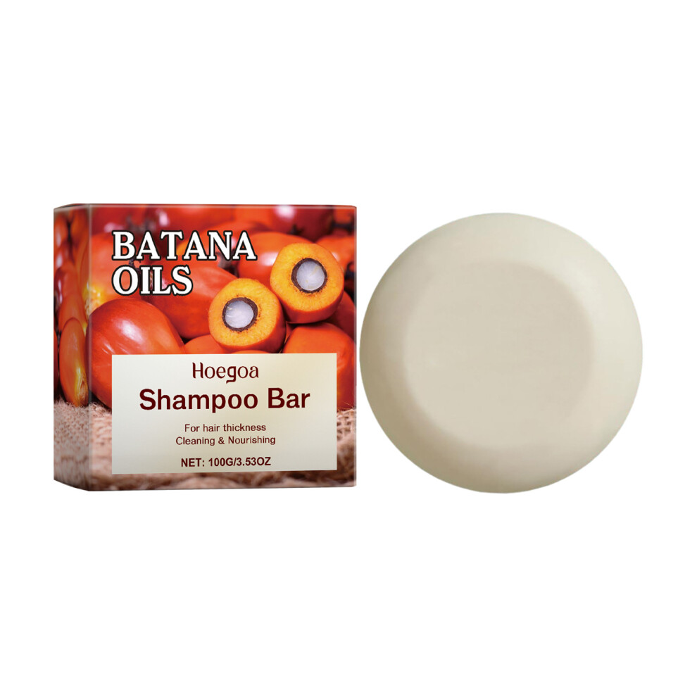 (100g) HOEGOA Batana Shampoo Soap Solid Shampoo and Hair Care Soap Scalp Cleansing, Smooth and Nourishing Hair Care Soap
