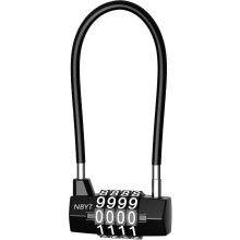 Cadenas à combinaison à 4 chiffres, câble antivol flexible de 5 mm, anse longue, cadenas réinitialisable pour casier de salle de sport,