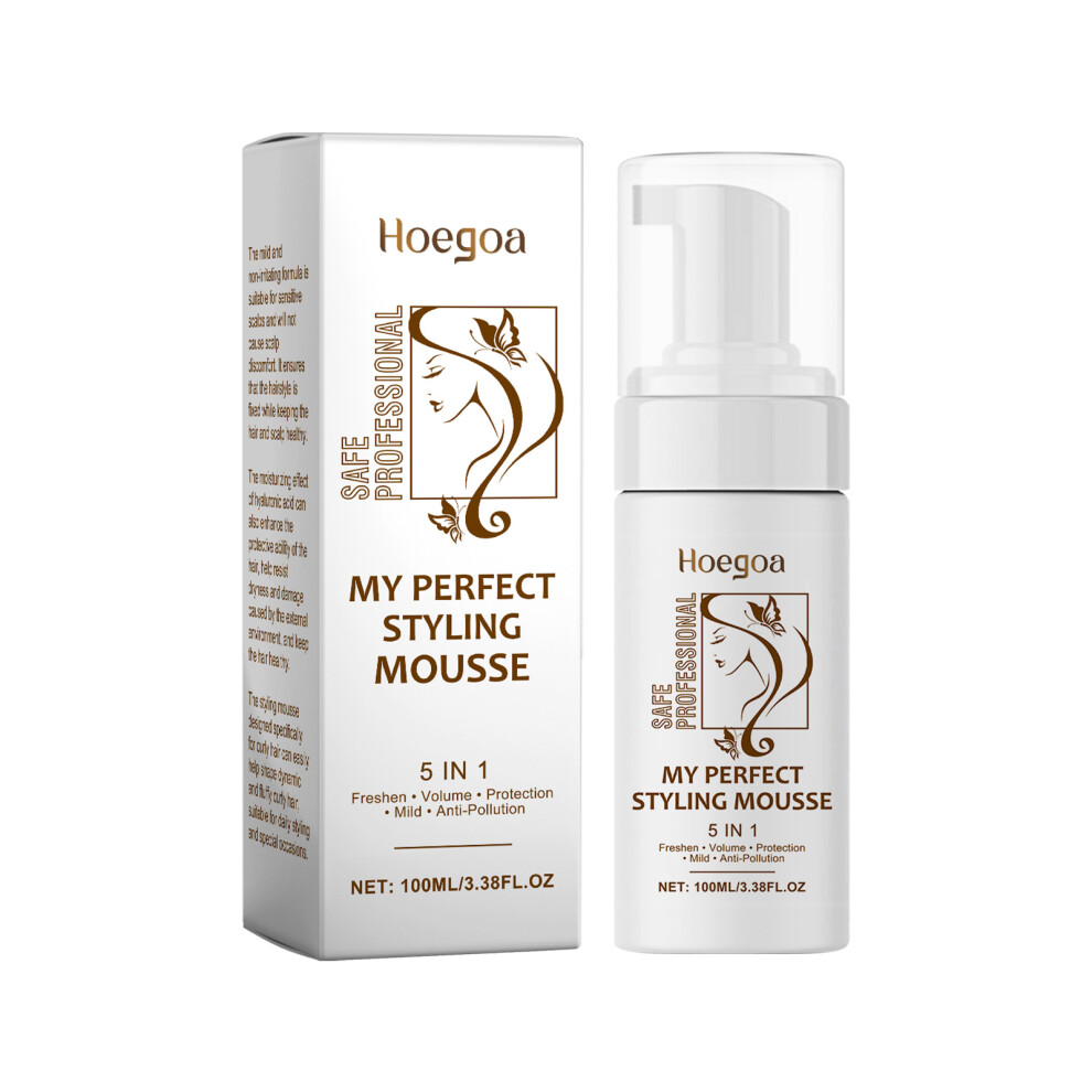 (100ml) HOEGOA Hair Styling Mousse Moisturizing Hair Care Long-lasting Moisturizing Curl Styling Foam Styling Mousse