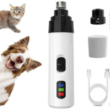 Leiser Krallenschleifer für Hunde und Katzen, wiederaufladbar per USB, 3 Schleifaufsätze, zwei Geschwindigkeitsstufen, extrem leiser B