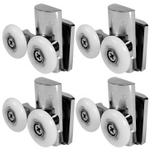 4 Pcs Shower Door Rollers 23mm Heavy Duty Zinc Alloy Wheels for Flat Sliding Doors Smooth Quiet Glide
