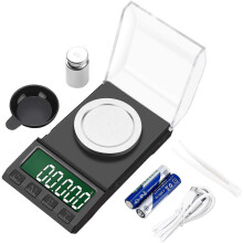 Digitálna miligramová váha, váživosť 50 g, presnosť 0,001 g, podsvietený LCD displej, indikátor slabej batérie pre šperky a medicínu