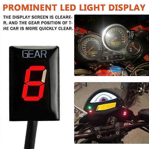 Ένδειξη LED 1-6 ταχυτήτων μοτοσικλέτας για Z800 Z800E 2013-2017, Εύκολη ανάγνωση, Μαύρο 2