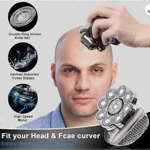 9D Ξυριστική μηχανή Bald Head 6 σε 1 Ασύρματη ηλεκτρική περιστροφική ξυριστική μ 1