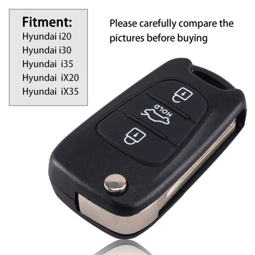 2X 3 Buttons Flip Folding Remote Key Shell Case for  I20 I30 I35 IX20 IX35 2