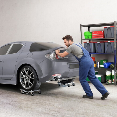 2PCS Trolley Jack Tire Changing Aid with 4 Wheels, Car Lifting Tool 2