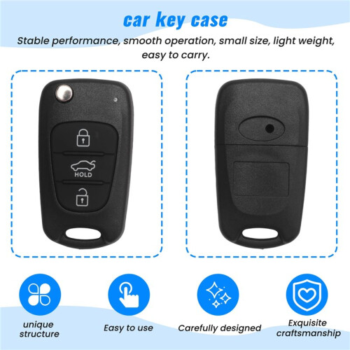 3 Buttons Flip Folding Remote Key Shell Case for  I20 I30 I35 IX20 IX35 2