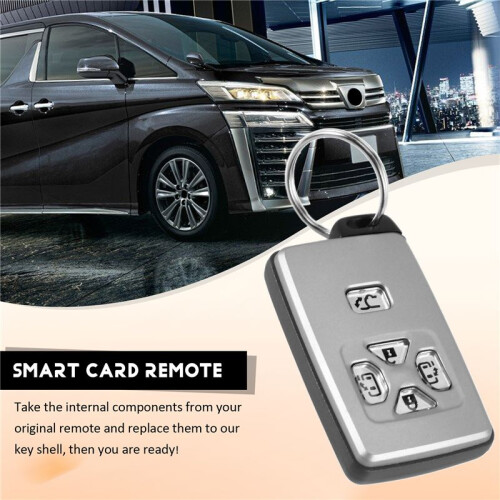Car  Card Remote Car Key Shell Case Fob 5 Button For  Alphard Estima Vellfire 2