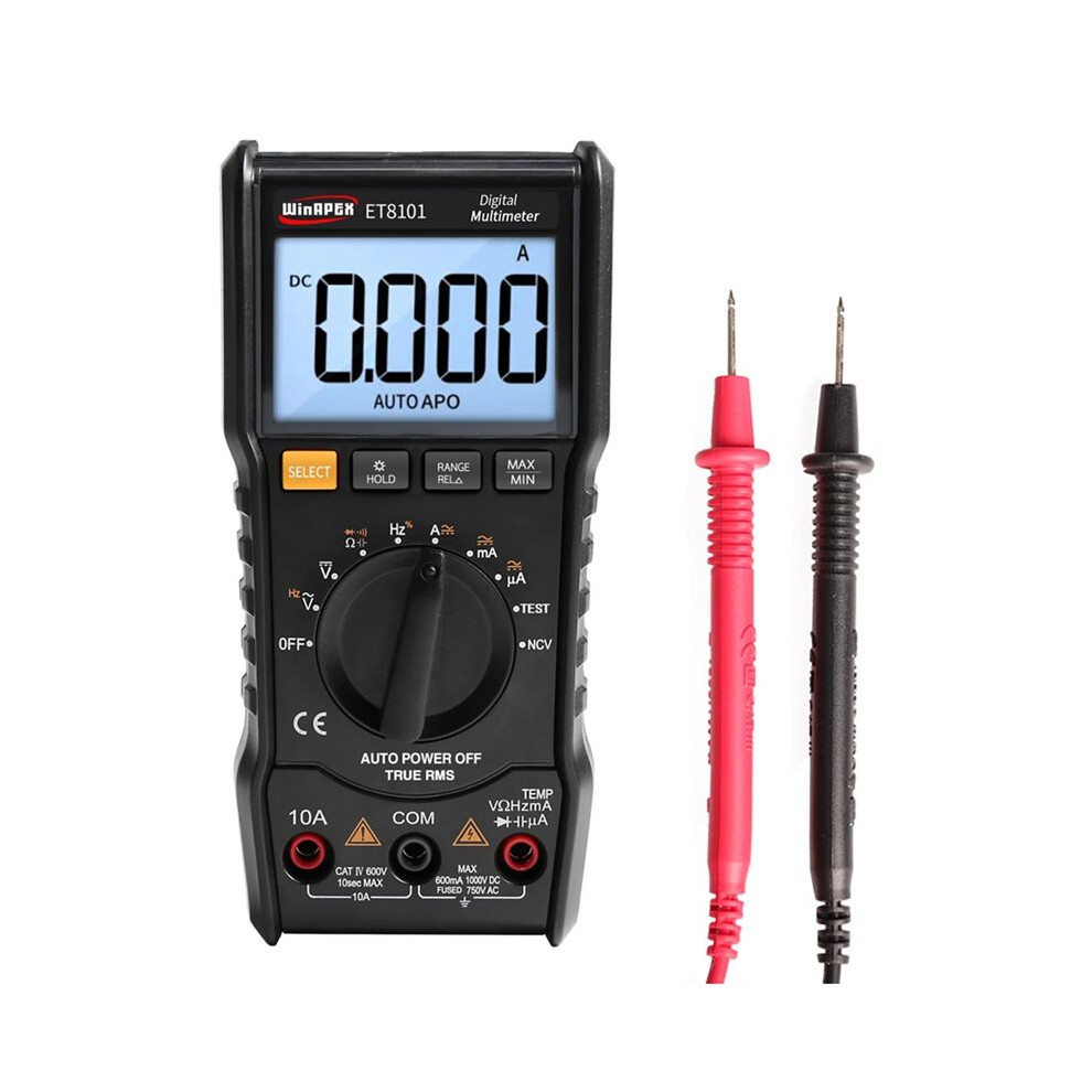 Winapex Et8101 Digital Multimeter True Rms Full Protection Ac/ Voltage Current Resistance Capacitance With Lcd Backlight 6033863324635