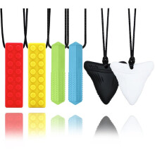 1set/6pcs Chewing Necklace Suitable for Children, Grinding Teeth, Suitable for Autism, Relieving Anxiety