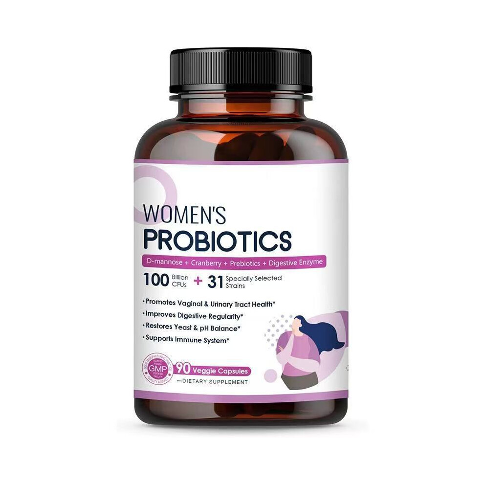 (2PCS) Women's Probiotics 90 Count 100 Billion CFU 31 Strains D-Mannose Cranberry Prebiotics