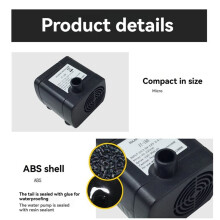 JT-180 12V Brushless Submersible Pump for Solar Fountains Fish Tanks Quiet Water Circulation Pump 350L/H