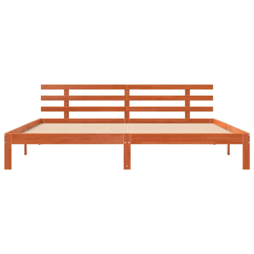 VidaXL vidaXL Bed Frame Wax Brown 203.5 x 205.5 x 69.5 cm Solid Wood Pine 1