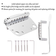 Tailpiece Bridge Set Guitar Tailpiece Bridge Set Tremolo Vibrato Tailpiece Bridge for Mustang Guitar Replacement Parts