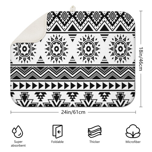 Tapete de secagem floral boêmio em microfibra, 45,7 x 61 cm (18 x 24 polegadas) 1