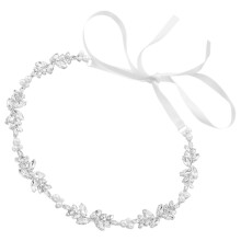 Cinturón de cadena con pedrería blanca para la cintura, accesorio nupcial