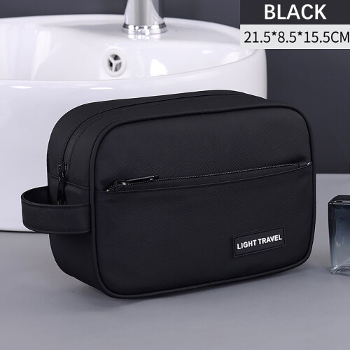 Nécessaire masculina preta resistente à água com gancho (1 unidade)