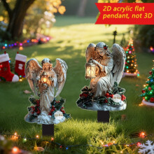 Ange de Noël décoratif à planter dans le jardin avec lanterne (1 pièce)