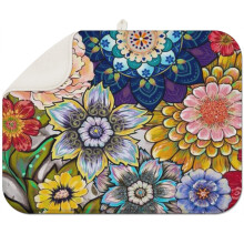 Tapis égouttoir à vaisselle bohème à motif floral en microfibre 45,7 x 61 cm