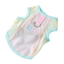 (Pink, M) Gilet rafraîchissant maille respirant pour chien petit, polyester color block avec anneau en D pour promenade été
