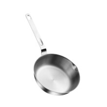 (16cm) Edelstahl-Bratpfanne, antihaftbeschichtet, runder, flacher Boden, für alle Herdarten geeignet, ergonomischer Griff, 32,5 x 17,5 cm