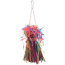 (Skirt style) Parrot Weaving Chewing Toy, Wood Colorful Hanging Bird Cage Toy, for Budgies Birdcage Entertainment Accessories