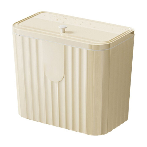 CheAAlet Wandabfalleimer mit Schiebedeckel, beige, wasserdicht. 1
