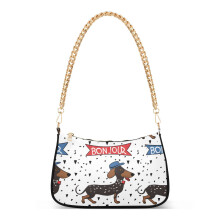 Dámska malá crossbody kabelka s potlačou jazvečíka