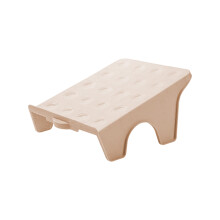 Étagère à chaussures en plastique beige à 2 niveaux, antidérapante et peu encombrante