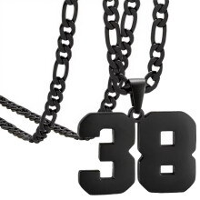 Collier de sport en acier inoxydable noir numéro 38