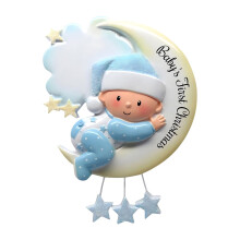 Baby's First Christmas Ornament Blue Hanging Decoration 1