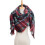 Bufanda triangular de invierno para mujer, chal a cuadros con borlas. 1