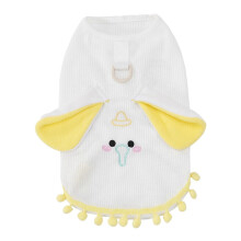 (White, M) Gilet rafraîchissant pour chien en coton gaufré, motif éléphant, anneau pour laisse intégré, sans manches, coupe ample unisexe