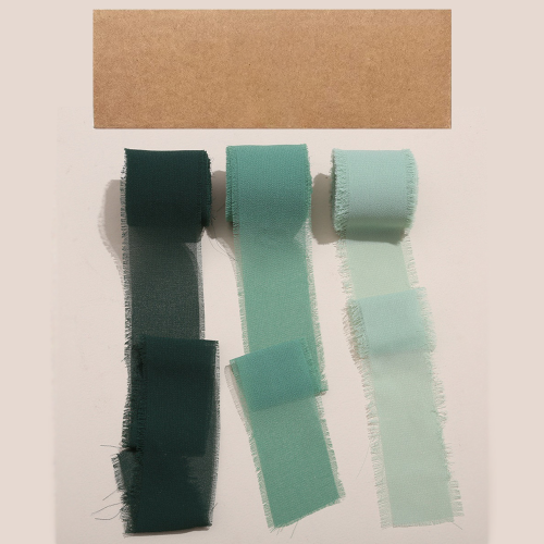 Fita de seda chiffon feita à mão, 3 peças de 1,5 polegadas x 5,5 jardas.