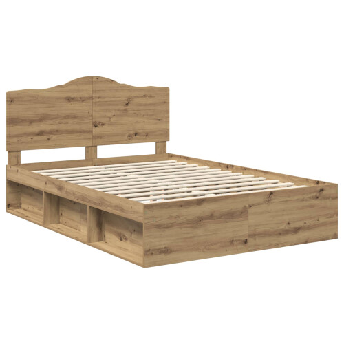 VidaXL vidaXL Bed Frame Artisian Oak 150 x 200 cm Solid Pine Wood 1