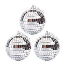 4 inch silver mirror disco ball with chain