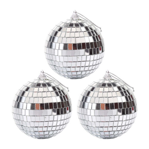 4 inch Silver Mirror Disco Ball with Chain