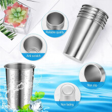 Lot de 4 gobelets en acier inoxydable de 350 ml