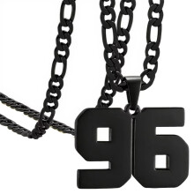 Rozsdamentes acél sportolói szám nyaklánc Black96