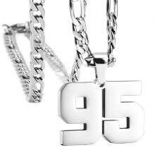 Collier sport en acier inoxydable argenté numéro 95