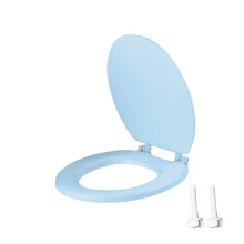 Abattant de toilette rond à fermeture douce et à dégagement rapide bleu